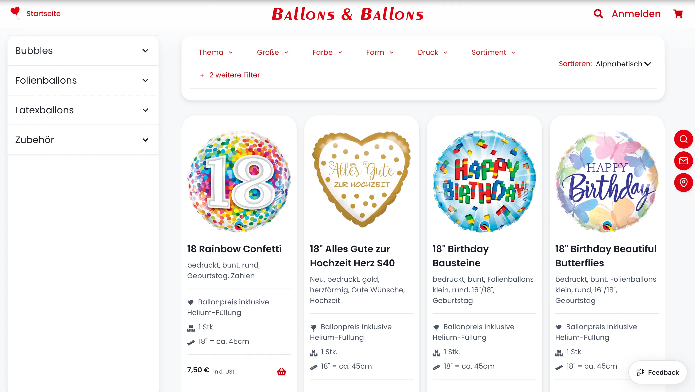 Ballons & Ballons Anfrageplattform